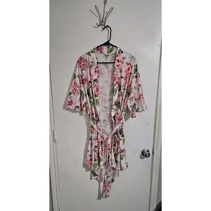Show Me Your Mumu Floral Garden Of Blooms Kimono Robe Duster Pink Green Sz O/S